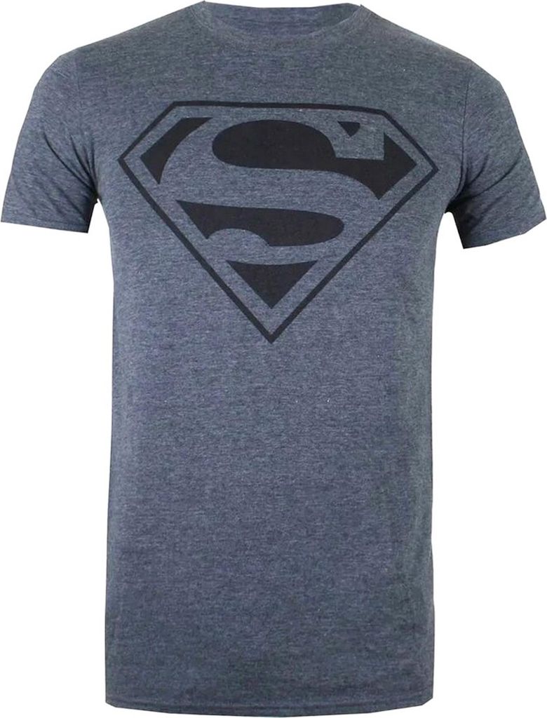 Superman - T-Shirt für Herren TV472 (S) (Grau meliert/Schwarz)