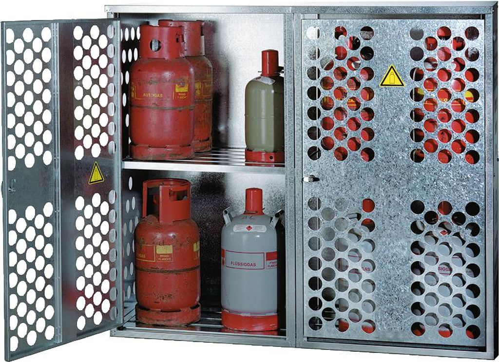 GOK Lagerschrank für Gasflaschen, Lagermenge:9 x 33 kg / 20 x 11 kg / 40 x 5 kg Flasche