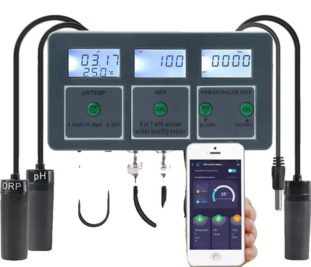 Testeur pH et TDS pour aquarium et culture avec suivi mobile Wi-Fi
