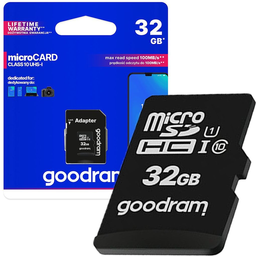 GOODRAM microSDHC 32GB Class 10 UHS-I + adaptér Obrázek produktu 