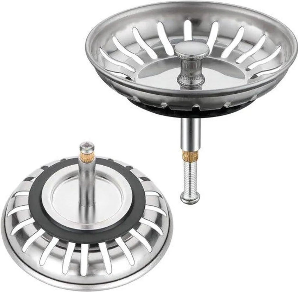 Filtre d'évier réglable 82 mm en inox avec bouchon et vis de 30 mm