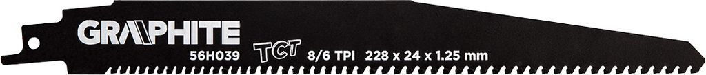 GRAPHITE - Graphite - Stichsägeblätter - 8/6 TPI - 228x24x1.25mm (2 Stück) - EU -