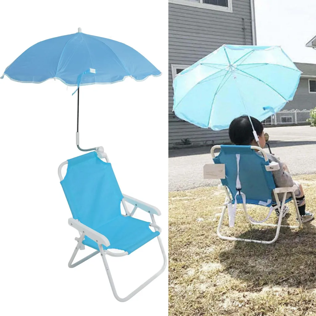Chaise de vacances pour enfant bleue pliable pour pique-nique et bord de mer