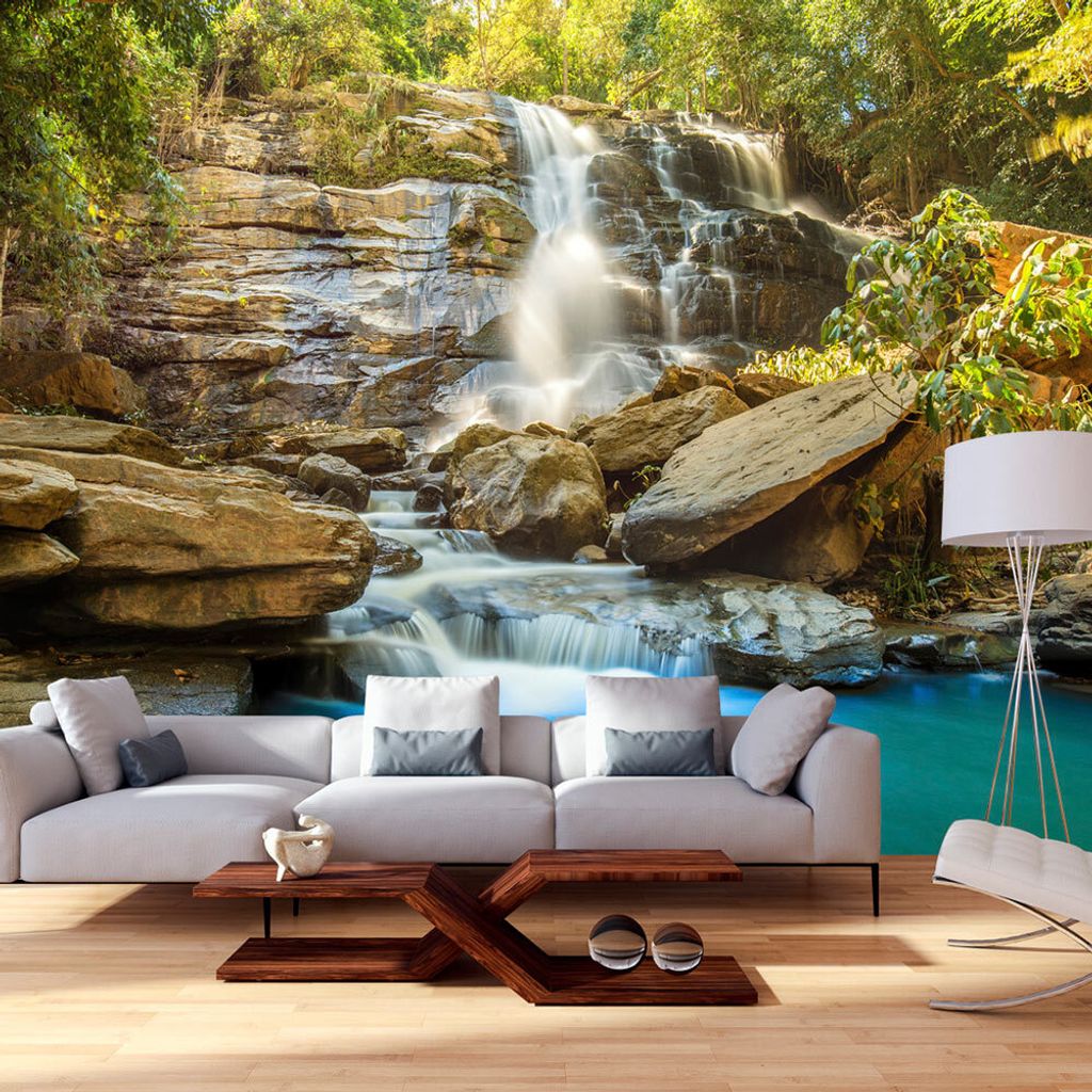 Basera Selbstklebende Fototapete Fluss- & Wasserfallmotiv c-B-0141-a-b, mit UV-Schutz, 147x105 cm