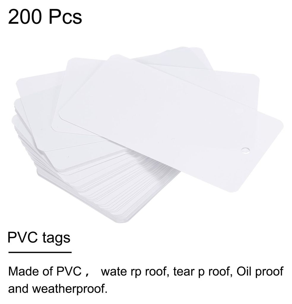 200 Stš¹ck Versandanh?nger wasserdichte, 9*5cm PVC Blanko Kunststoffanh?nger Rechteckig fš¹r Namensetiketten Kleidung Anh?nger Geschenkverpacku...