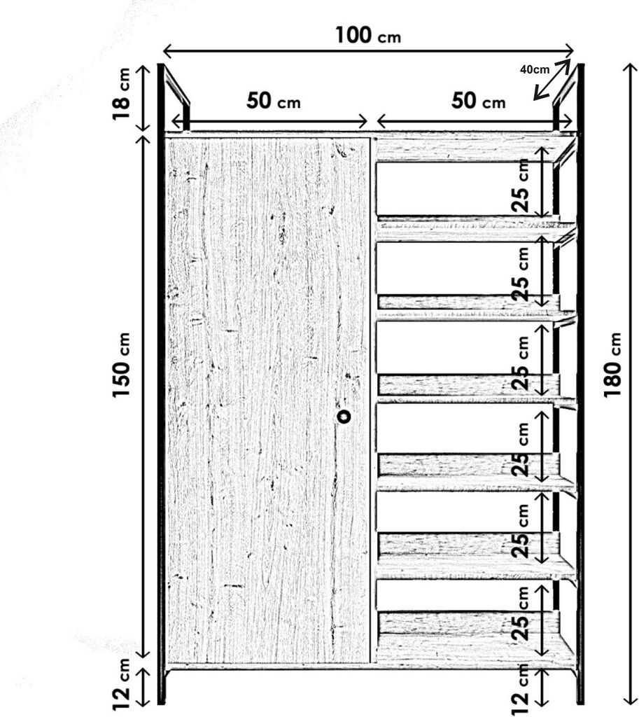 Skye Decor, Rüzgar- Rüzgar Trend Gardırop L613LCV, Produktbild 6