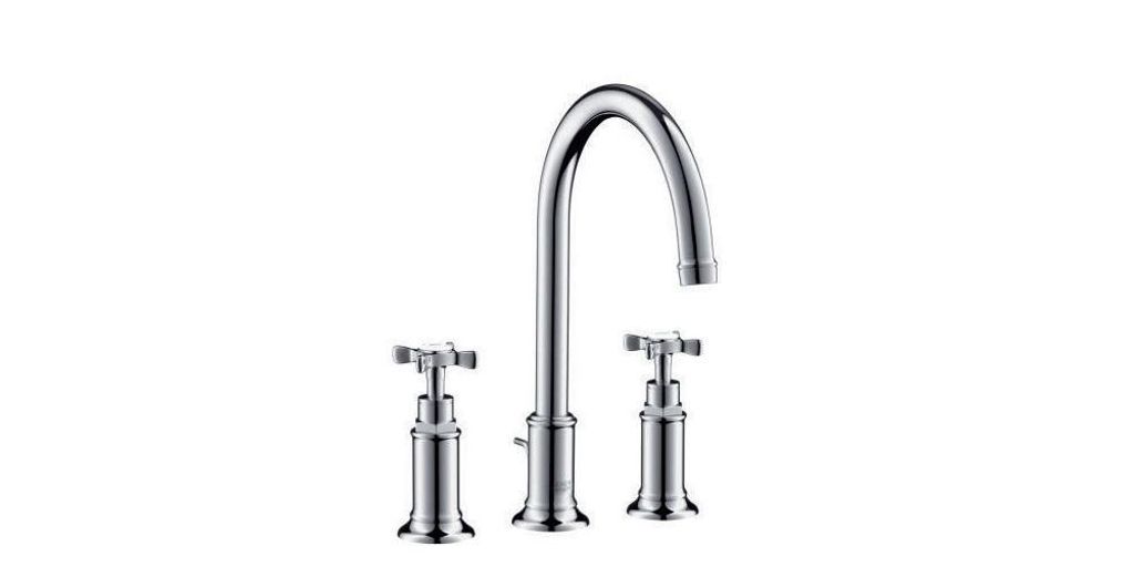hansgrohe AXOR Montreux 3-Loch Waschtischarmatur 180, Zugstangen-Ablaufgarnitur, 16513800