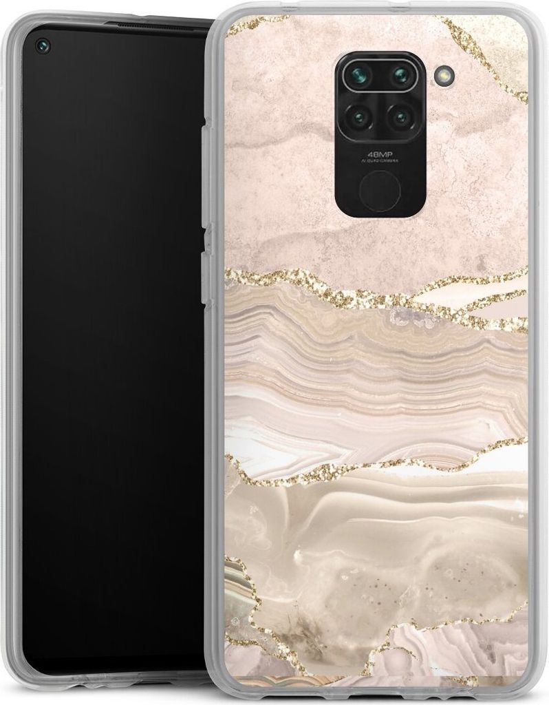 DeinDesign Handyhülle für Xiaomi Redmi Note 9 Silikon Hülle Case Smartphone Schutzhülle Glitzer Look Marmor Utart