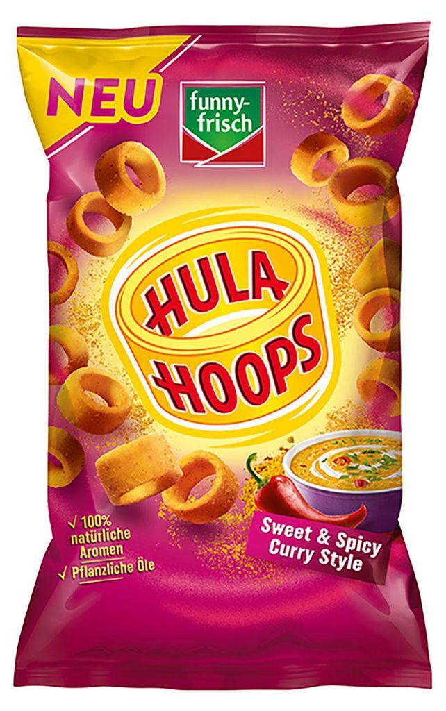 funny-frisch Hula Hoops, sladké a pikantní, chuť kari, Obrázek produktu 