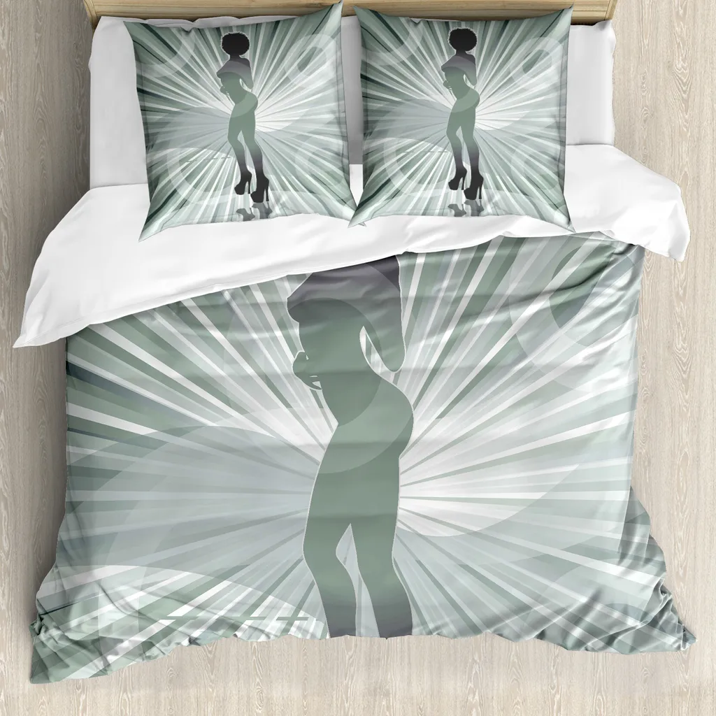 ABAKUHAUS Set Matrimoniale Luxury Afro: Microfibra e Design Nero