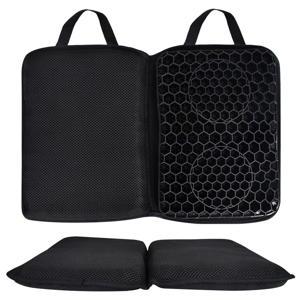 Gel-Sitzkissen, faltbar, 47 x 32 cm, ergonomisches orthopädisches Sitzkissen, tragbar für Rollstuhl, Auto, Büro, Zuhause, Reisen