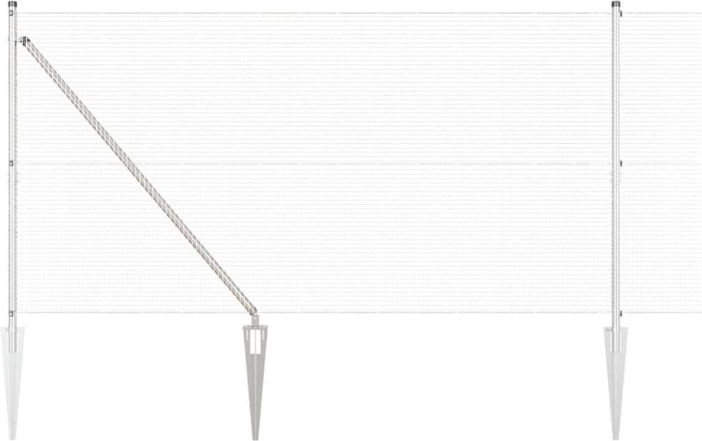 vidaXL Zaunpfosten Silber 50 x 1,2 m (16 x 16 mm Netz) Stahl
