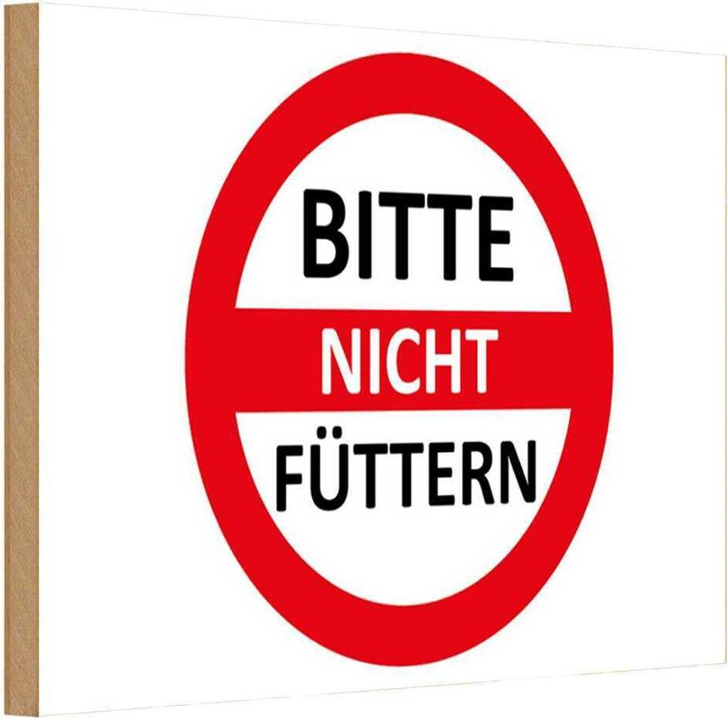vianmo Holzschild 12x18 cm Bitte nicht füttern rot/weiß Warnschild Hinweisschild