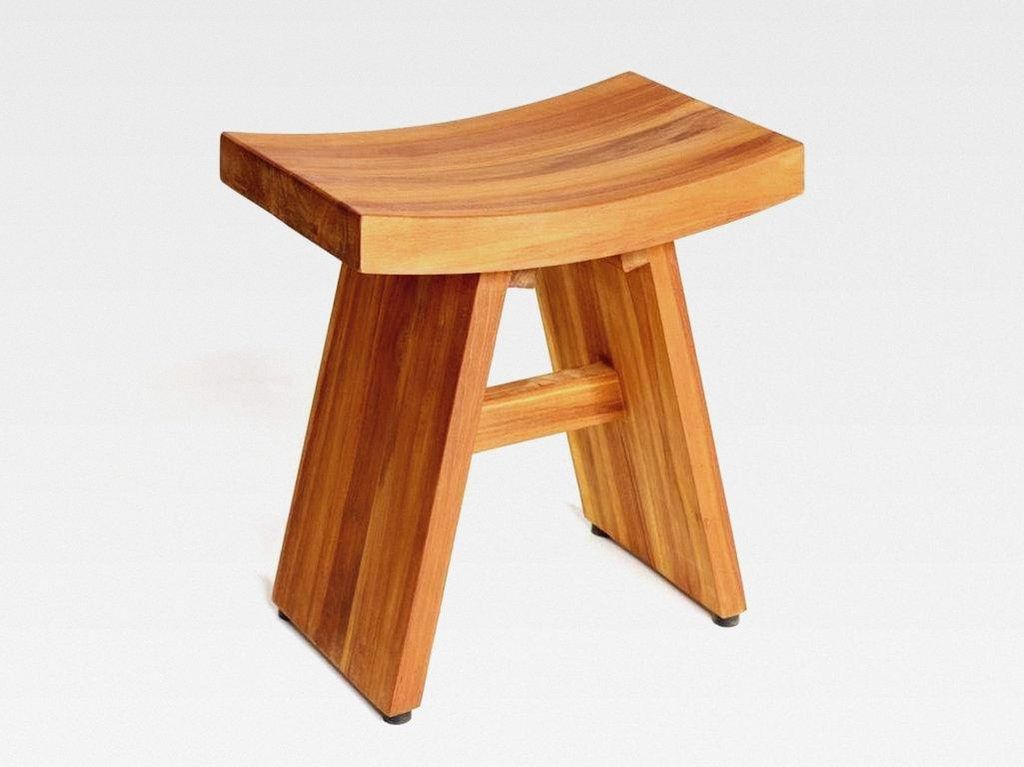 Badhocker SPA & Living Japan Style gebogen 45x30x46 cm Teak (72014)