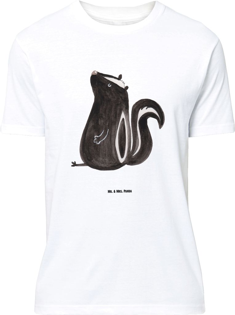 Mr. & Mrs. Panda Größe L T-Shirt Stinktier Sitzen - Weiß - Geschenk, Wildtier, Spruch, Shirt, mit, Tshirt, Recht, Besserwisser, Büro