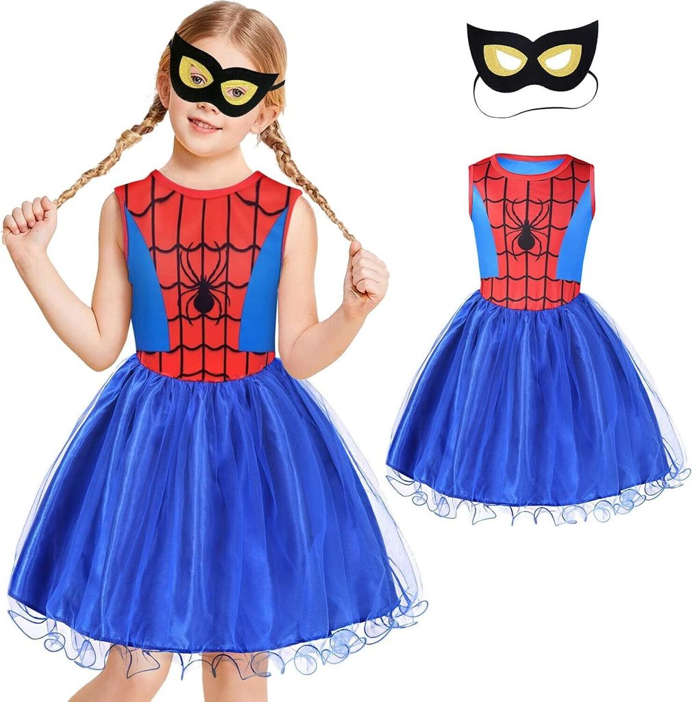 Spiderman Kostüme Kinder Mädchen, Spiderman Kleid mit Produktbild 