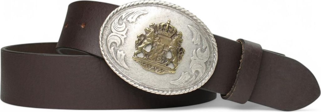 FRONHOFER Trachtengürtel mit Bayernwappen zweifarbig, echt Leder