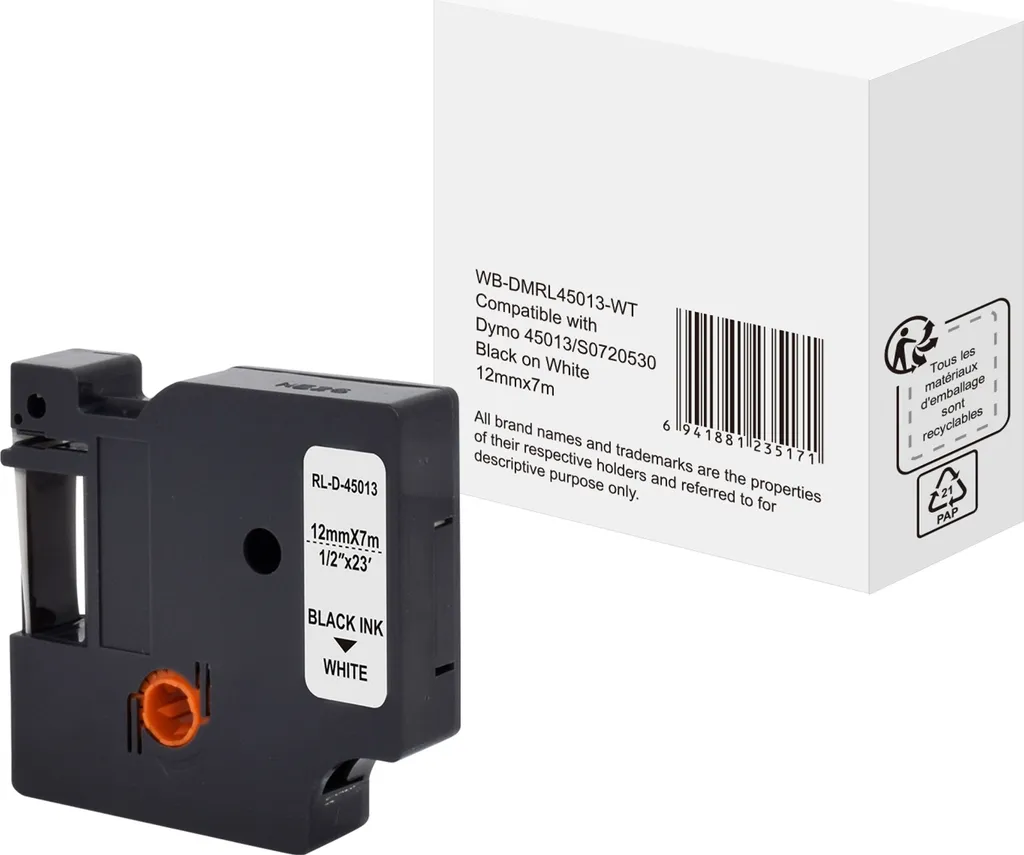 OFFERTA Nastro 12mm x 7m Compatibile Dymo S0720530 - Qualità TOP