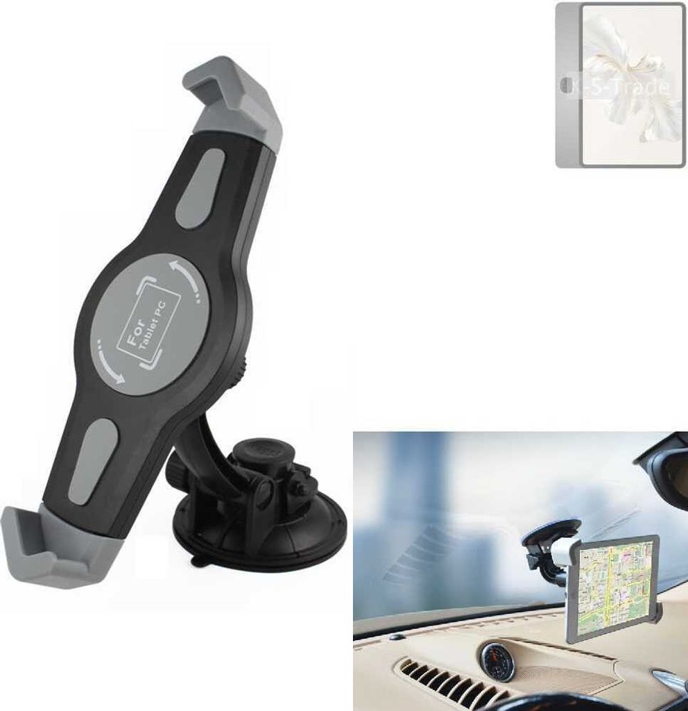 K-S-Trade Scheiben-Halterung für Tablets kompatibel mit Honor Pad 9 Pro KFZ Tablet Saugnapf Auto Halterung Windschutzscheibe Holder Halter