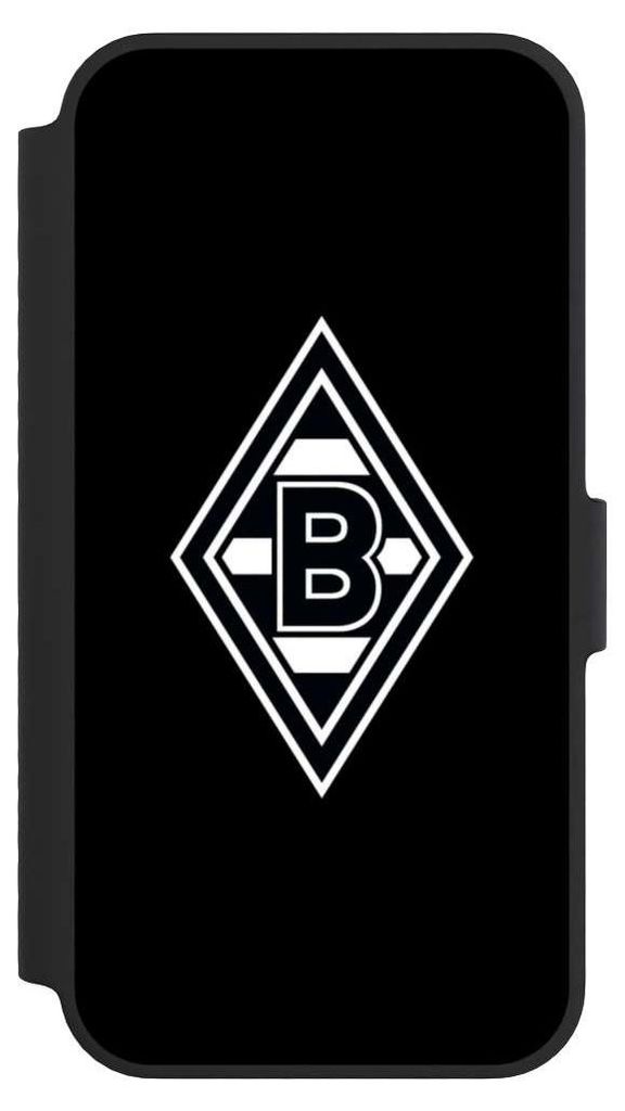 NIVOCASE Klapphülle für Apple iPhone 14 Handyhülle aus Kunst Leder NIVOflip schwarz Borussia Mönchengladbach Gladbach Wappen