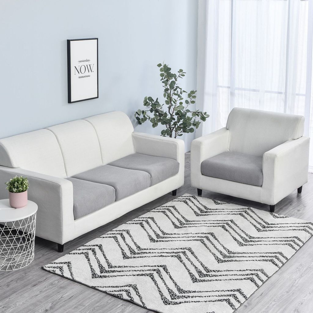 Sofa Kissen verdickte Design Anti-Fade-hohe Zählungen Stretch Couch Saats Slipcover Möbelzubehör-Hellgrau ,Größen:M