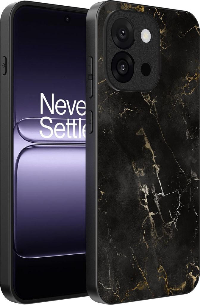 Smartphonica Telefon Fall Fit für OnePlus 13T mit Marmor Druck - TPU zurück Abdeckung Fall schwarz Marmor Design - Schwarz