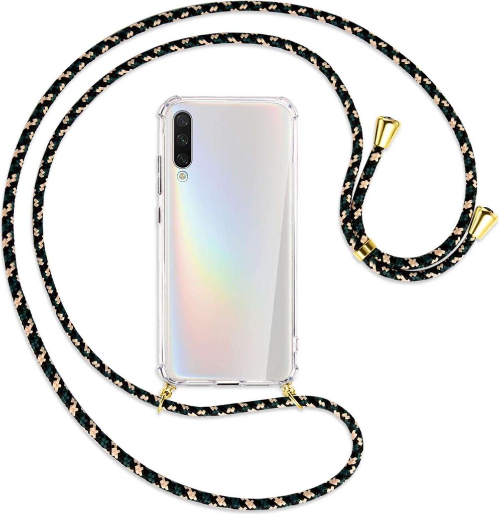 Handykette Backcover-Schutzhülle mit Band (Metall goldfarben) für Xiaomi Mi A3 / Mi CC9e - camouflage