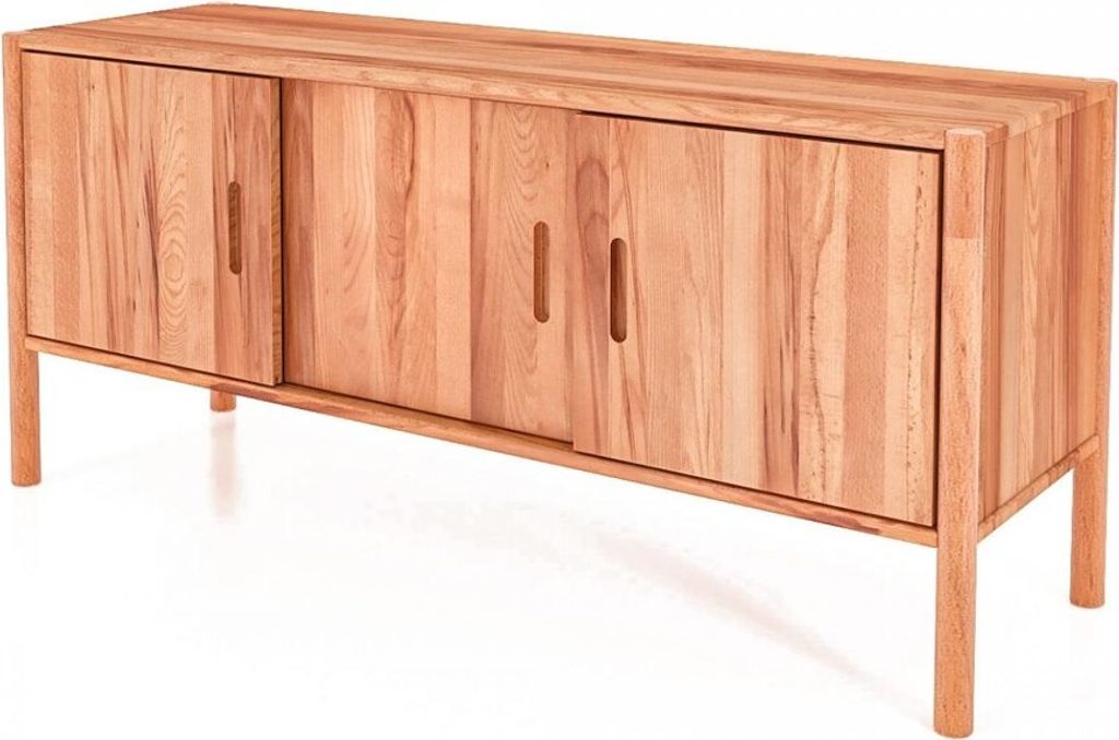 Kommode Zola Kernbuche massiv 142x64 cm mit 3 Schiebetüren