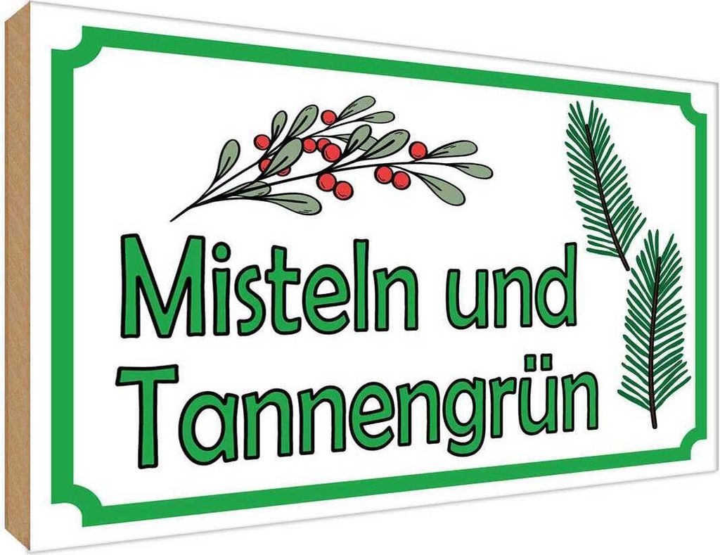vianmo Holzschild 30x40 cm Misteln Tannengrün Verkauf Dekoration