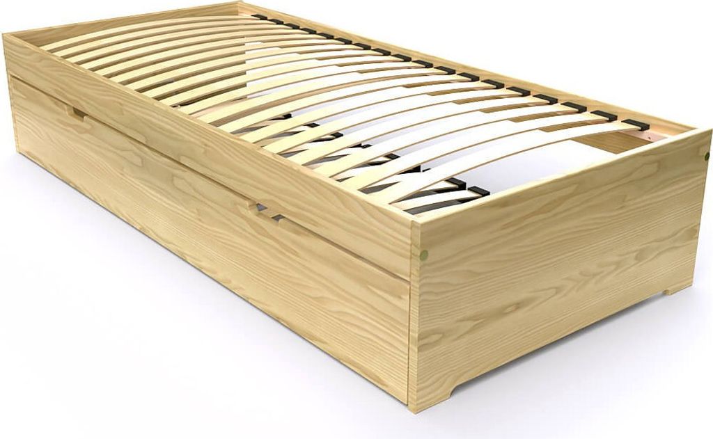 Ausziehbares bett 80x200 Malo aus Massivholz - Honig