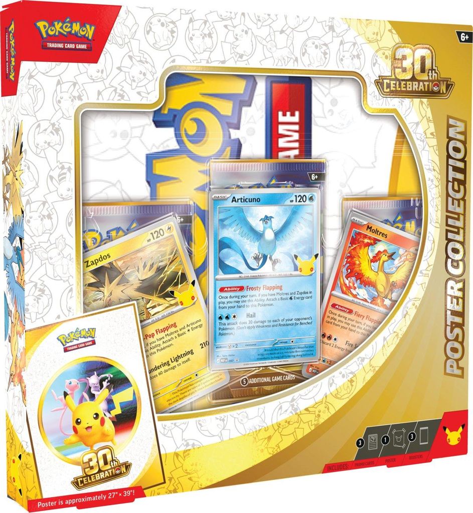 Caja de póster conmemorativa del 30º aniversario de Pokémon Imagen del producto 