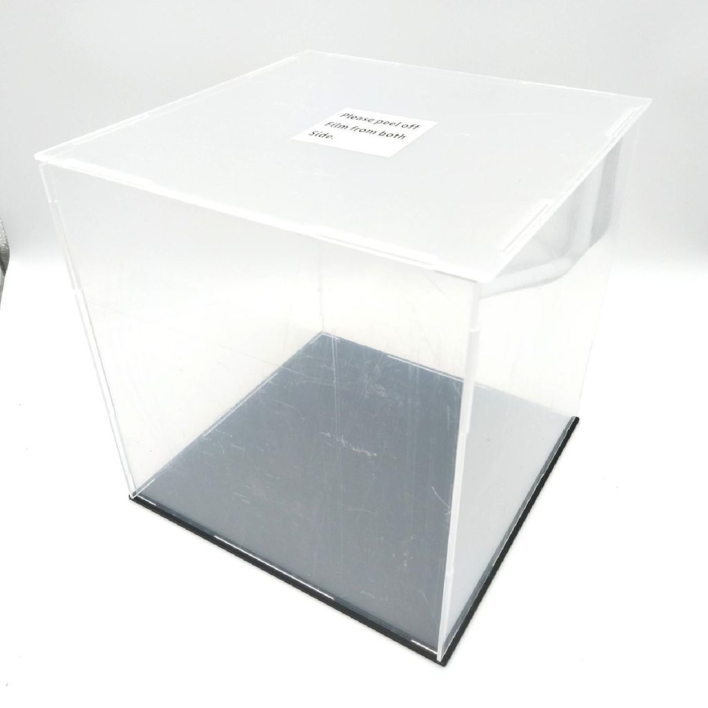 DOFOPO Transparante acryl vitrine, grote acryl boxen, vierkant, stofdicht, vitrine voor actiefiguren en verzamelstukken, 20 x 20 x 20 cm