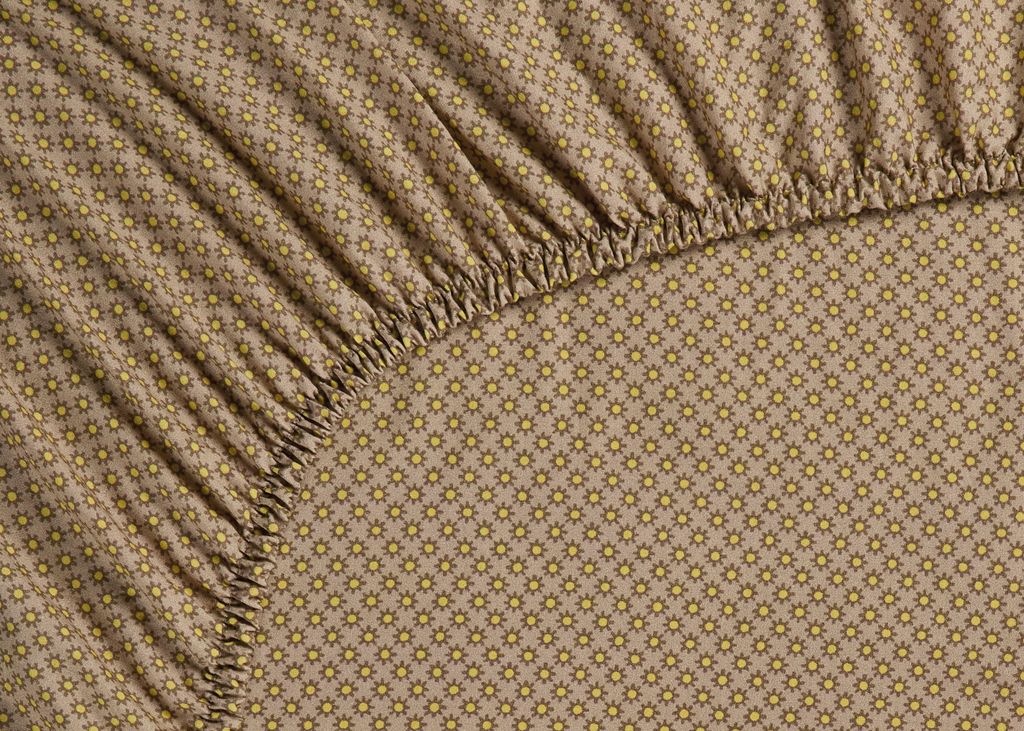 PIP Studio Spannbettlaken PIP Twinkle Star FS Yellow Khaki 160x200 Gelbes Khaki