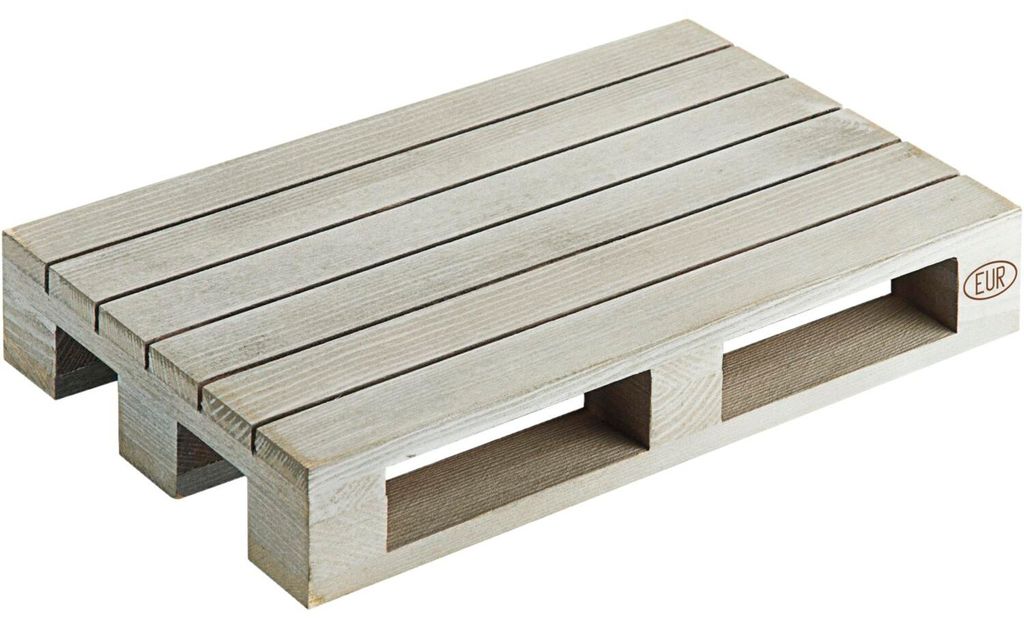 CONTACTO Mini-Holzpalette, Höhe: 35 mm, Länge: 200 mm, Breite: 130 mm