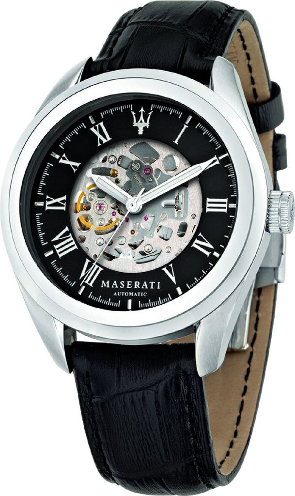 MASERATI quartzové hodinky TRAGUARDO 45MM AUTO SKEL.BLACK Obrázek produktu 