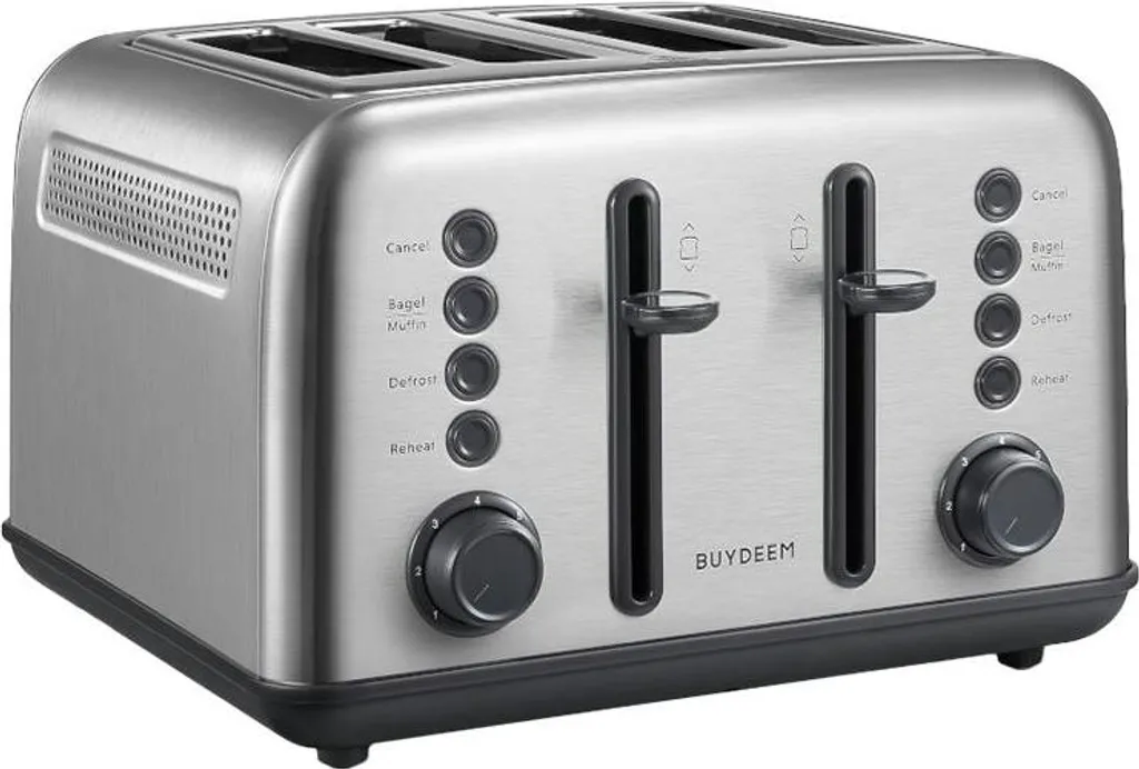 Grille-pain 4 tranches idéal petit-déjeuner familial rapide inox EU - 2