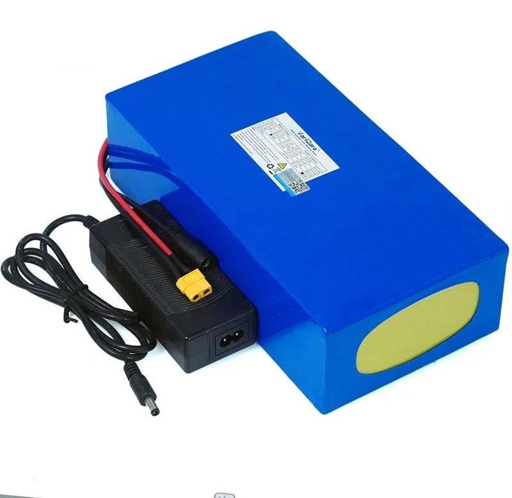 48V 18Ah Li-Ion Akku 18650 - Wiederaufladbarer Batteriepack - Mit BMS und 54,6V Ladegerät - Für E-Bike Roller Werkzeug 1000-2000W