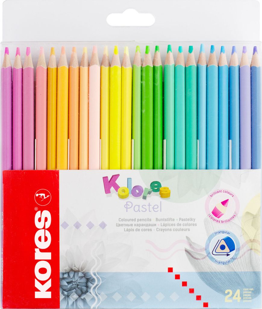 Kores Dreikant-Buntstifte "Kolores Pastel" 24er Kartonetui
