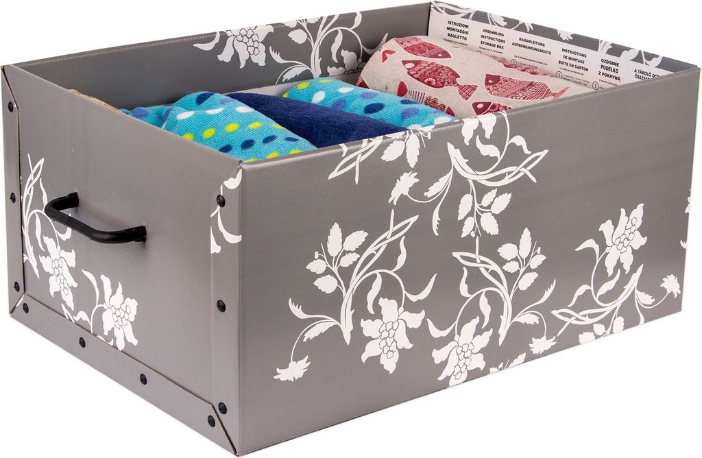 Aufbewahrungsbox mit Deckel Pappe 3er Set Blumenmuster Produktbild 4