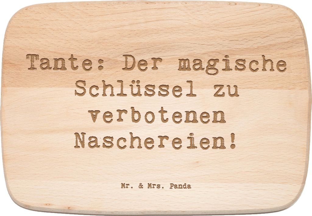 Mr. & Mrs. Panda Schneidebrett Spruch Zauberhafte Tante - Transparent - Geschenk, Frühstücksbrett, Geheimnis, persönliche Erinnerungen, Holzbret...