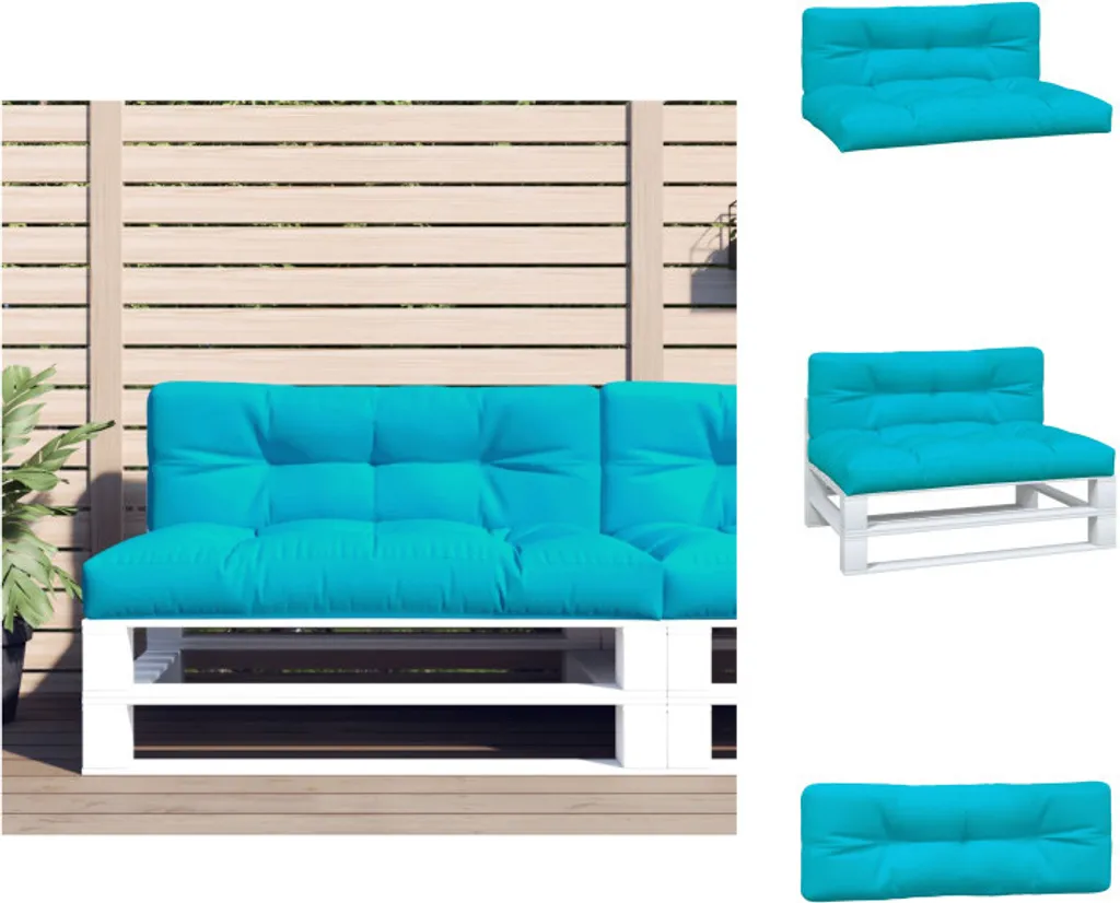 vidaXL Cuscino Pallet 2 pezzi Turchese - Comfort per Divano Bancale