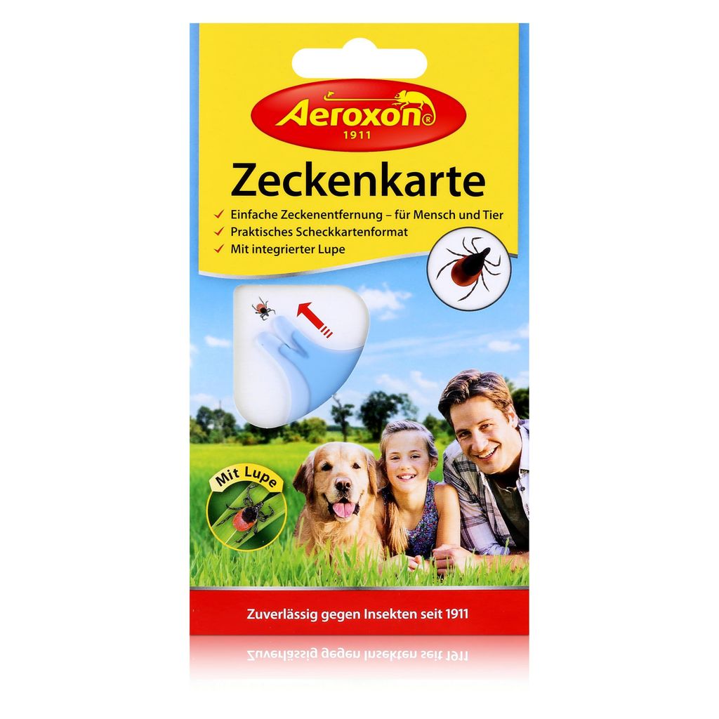 Aeroxon Zeckenkarte mit Lupe - Zeckenentfernung für Mensch Produktbild 