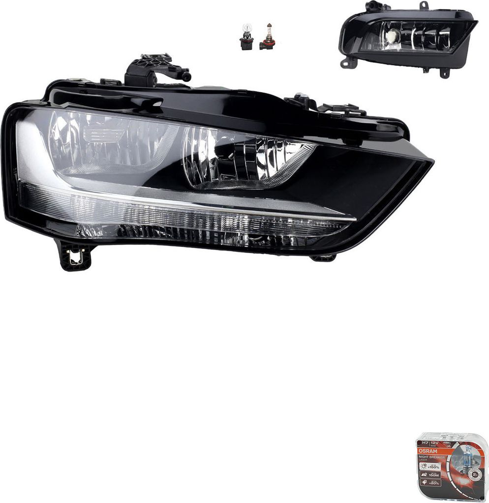 Johns, Scheinwerfer + Osram Night Breaker Laser passend für Audi A4 8K 02/ 2012 -Rechts 8K0941004AB 8K0941004L 8K0941700 8K0941700B