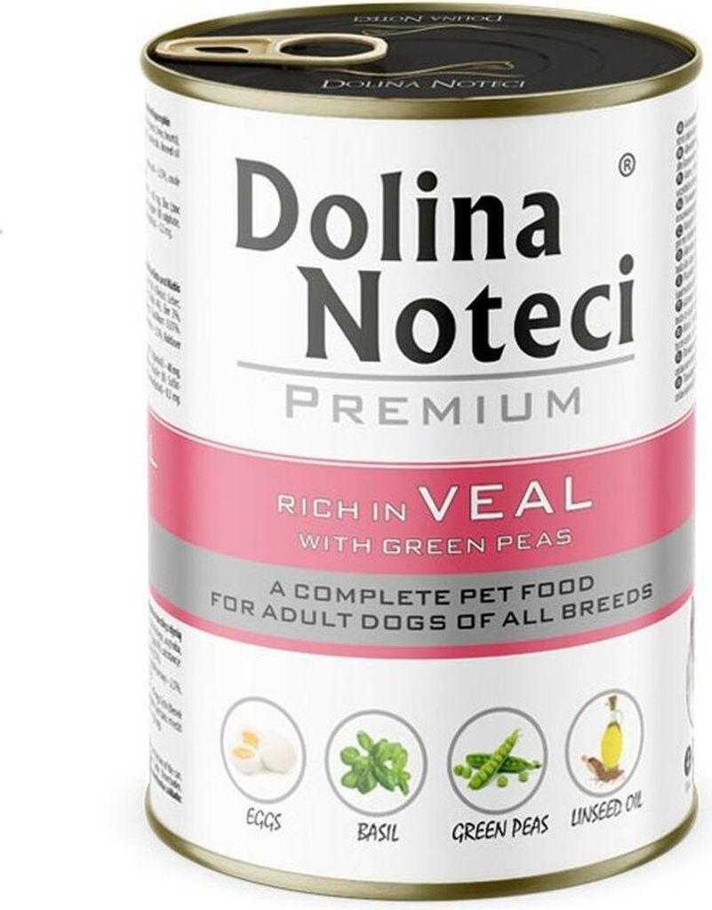 DOLINA NOTECI Premium Rich in veal with green peas - Nassfutter für Hunde - 400g