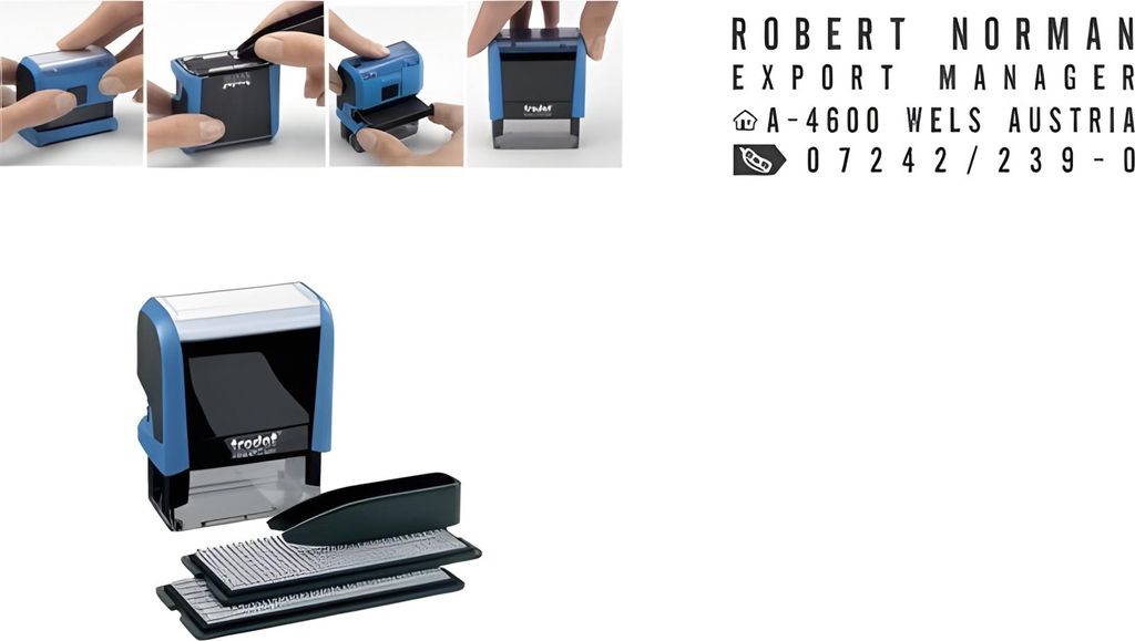 Trodat Printy 4912, 130 x 50 x 230 mm, Schwarz, Blau Produktbild 