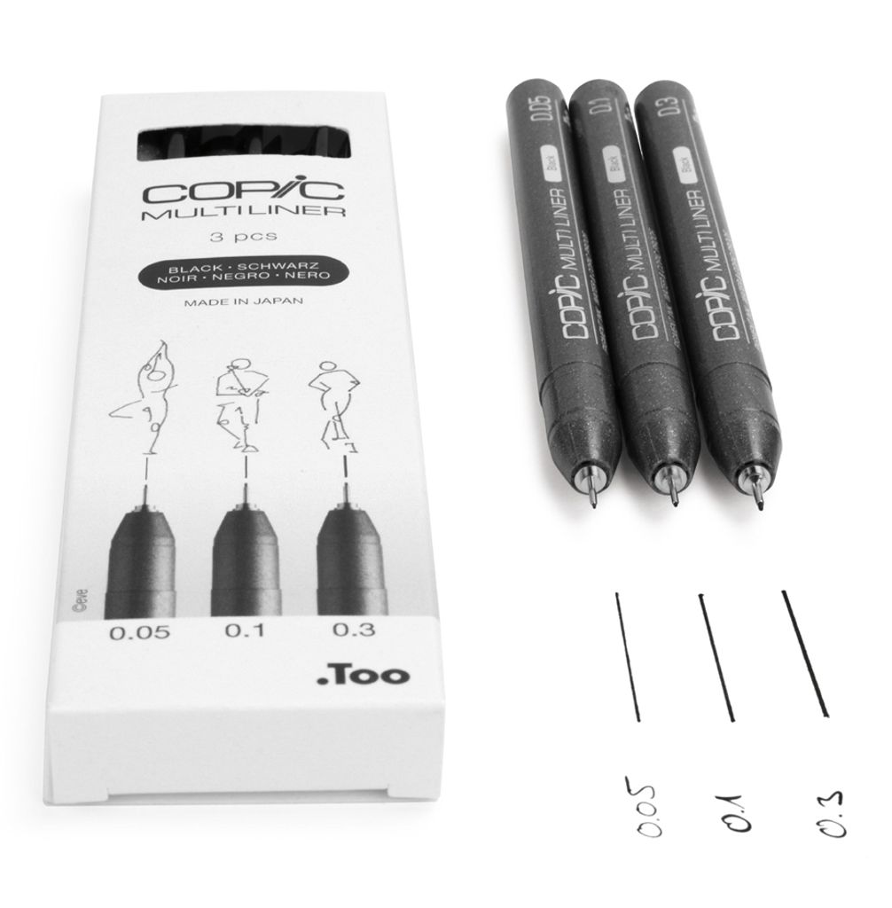 Copic Multiliner, Černá, Více, Kulatý, Inkoust na Obrázek produktu 