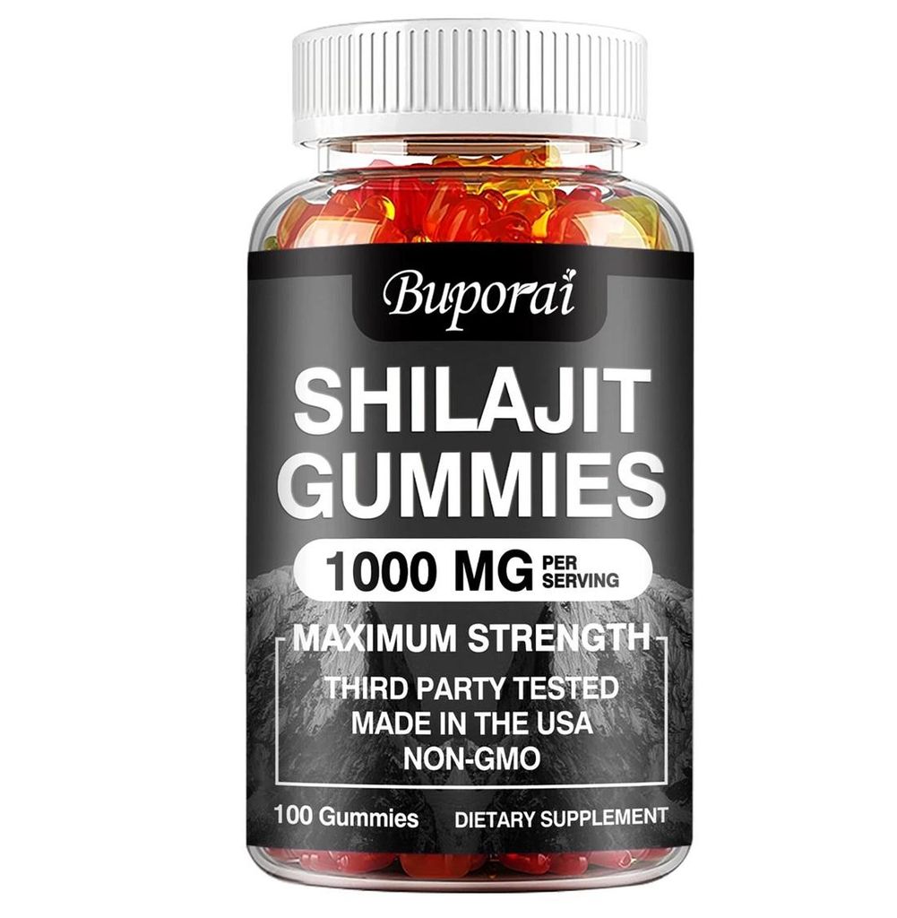 Shilajit 1000mg (100 Gummibärchen) Nahrungsergänzungsmittel, Gehirn, kognitive Funktion, Nerven, Ausdauer, Energie, Immunsystem