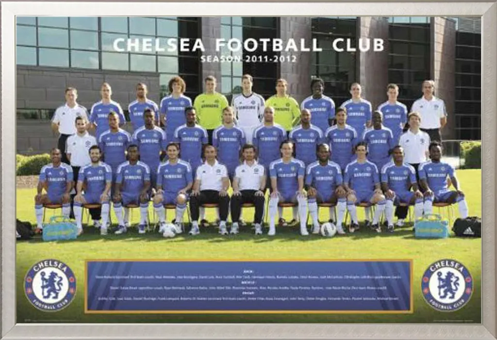 Regalo Tifoso Chelsea: Poster Squadra 2011/12 Incorniciato Argento