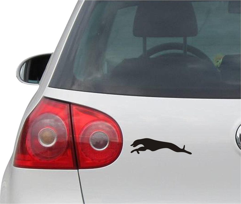 Aufkleber / Autoaufkleber - JDM - Die cut - GREYHund RUN - Hund - Folie Auto Decal Sticker - schwarz - 139mm x38mm