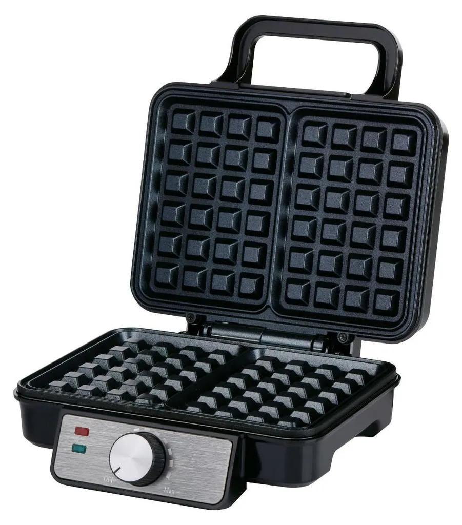 Gaufrier 1200W à Température Réglable - Double Plaques Antiadhésives Noir